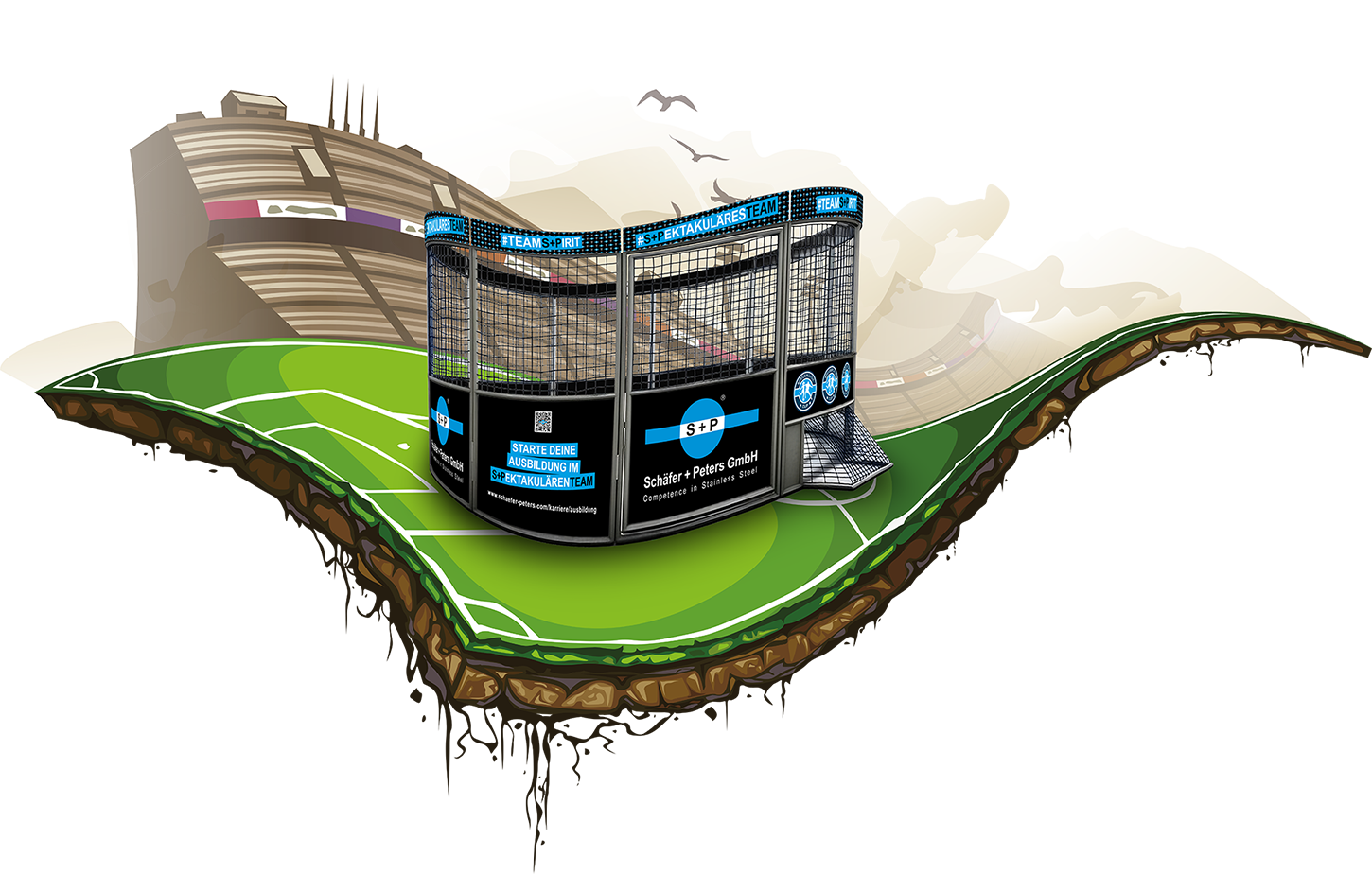 Stadion mit SoccerCage